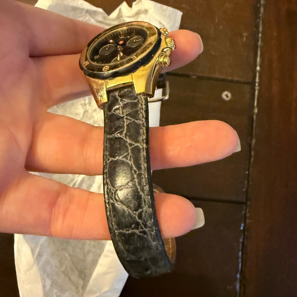 Michele Gold and Black Chronograph Watch - Picture 4 of 6